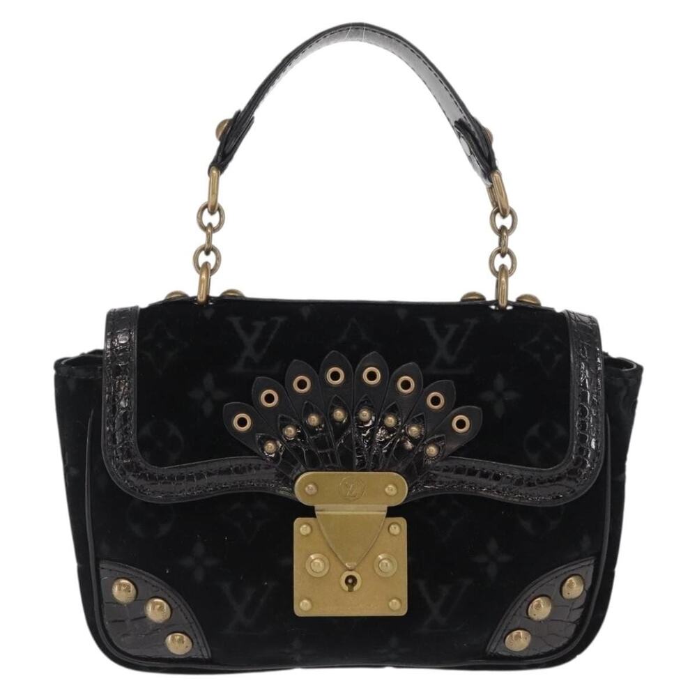 Louis Vuitton Monogram Velours Irvine Handbag Black